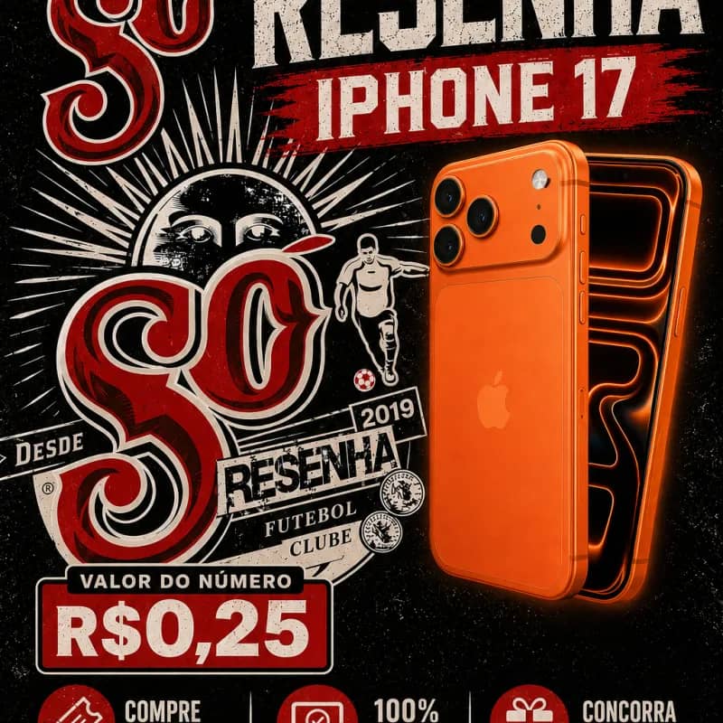Imagem da campanha RIFA PREMIADA SÓ RESENHA IPHONE 17