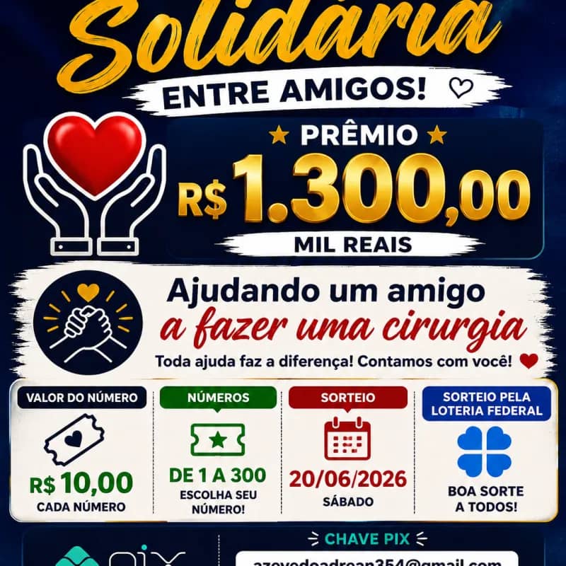 Imagem da campanha Rifa solidária