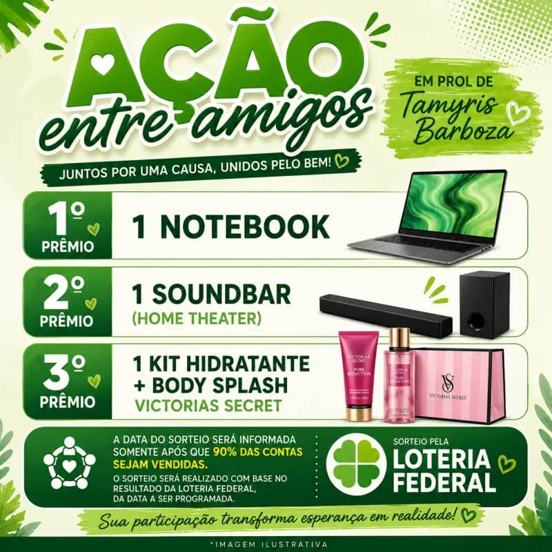 Imagem da campanha AÇÃO ENTRE AMIGOS - TAMYRIS BARBOZA
