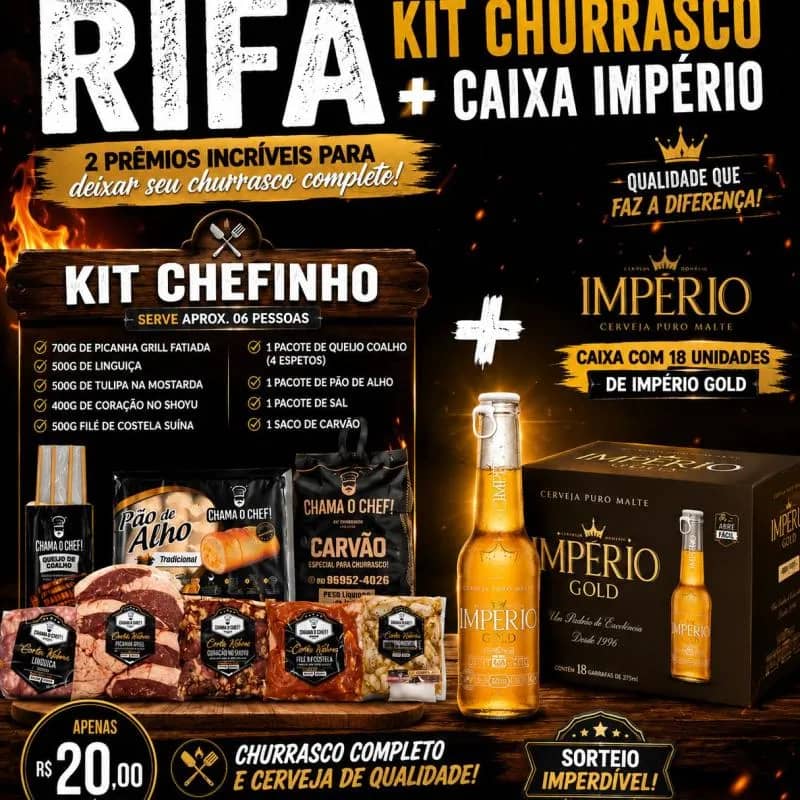 Imagem da campanha Rifa Kit Churrasco + Heineken