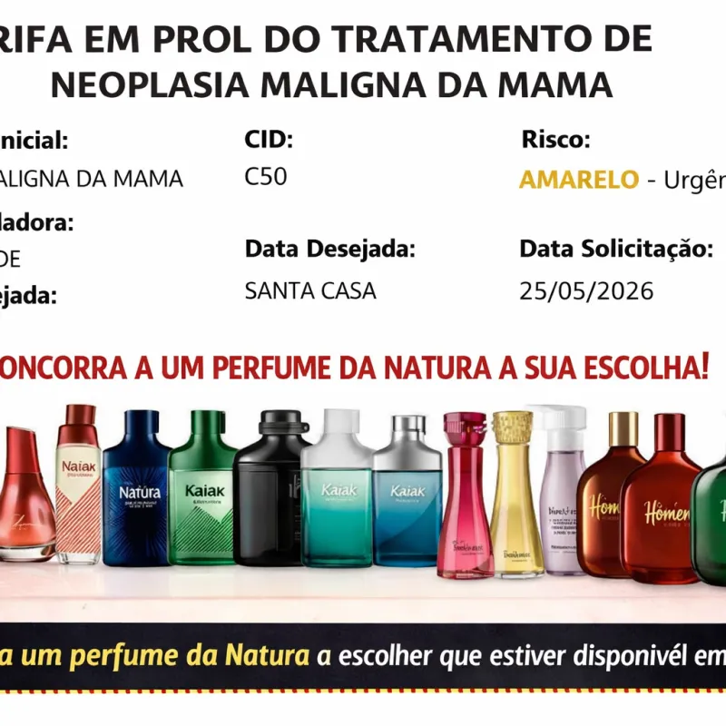 Imagem da campanha Rifa em prol do tratamento de uma grande amiga