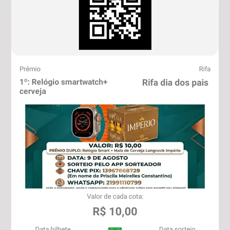 Imagem da campanha Rifa dia dos pais