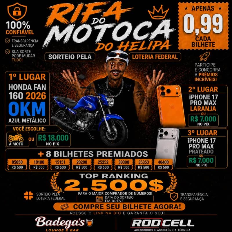 Imagem da campanha 🚀RiFa Motoca Do Helipa🚀