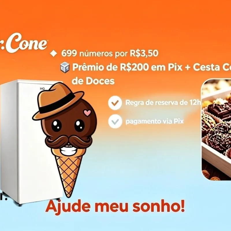 Imagem da campanha Rifa Sr. Cone – Realizando meu Sonho | Freezer Novo