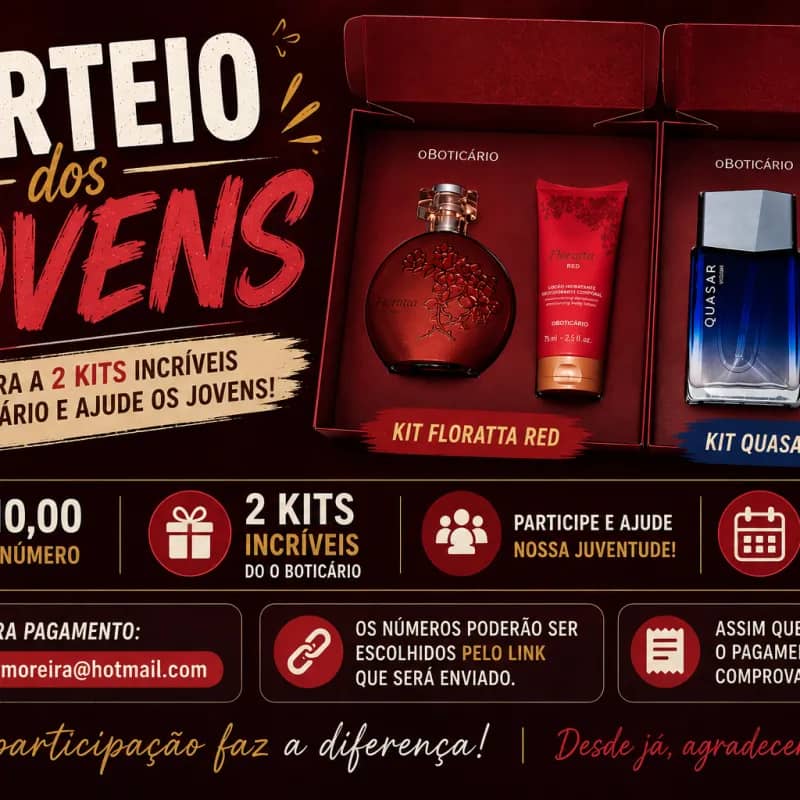 Imagem da campanha Sorteio dos Jovens ✨️
