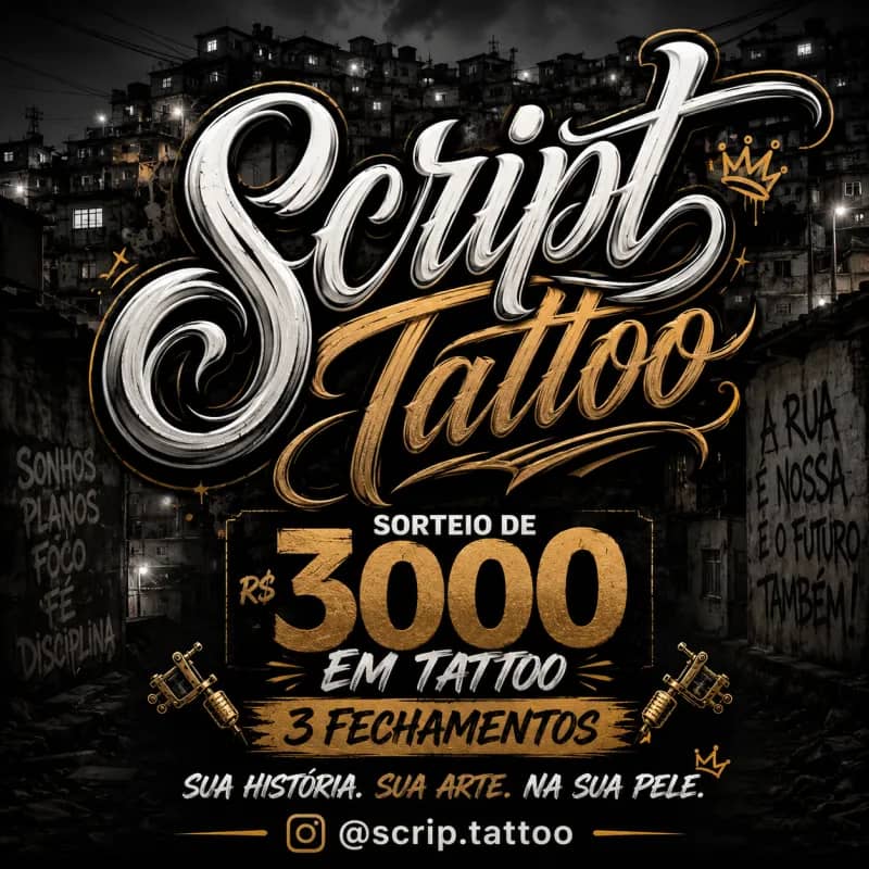 Imagem da campanha Rifa aniversário script tattoo