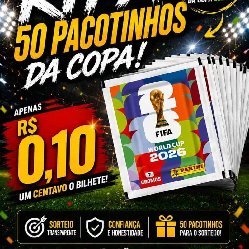 Imagem da campanha garanta seus 50 pacotinhos!!!! por apenas 10 centavos.   SIGAM: std_ecomerce