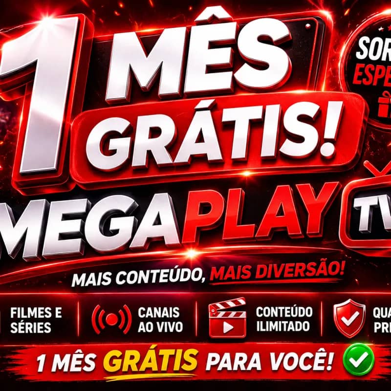Imagem da campanha SORTEIO 1 MÊS GRÁTIS MEGAPLAY TV