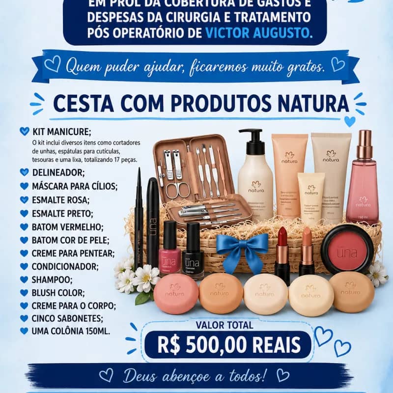 Imagem da campanha Campanha beneficente em prol a cirurgia e recuperação de Victor Augusto.