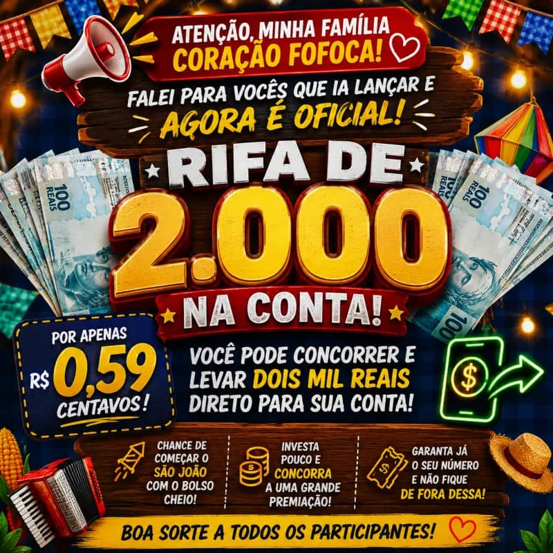 Imagem da campanha 🎟️ RIFA DE R$ 2.000,00 NA CONTA!