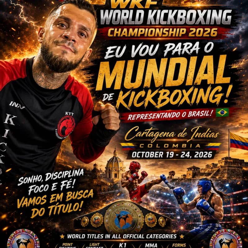 Imagem da campanha Campeonato mundial de kickboxing Cartagena 2026