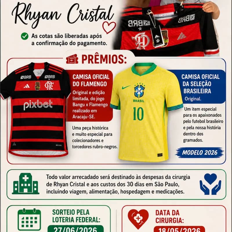 Imagem da campanha Ação em prol das despesas pós cirurgia de Rhyan em São Paulo
