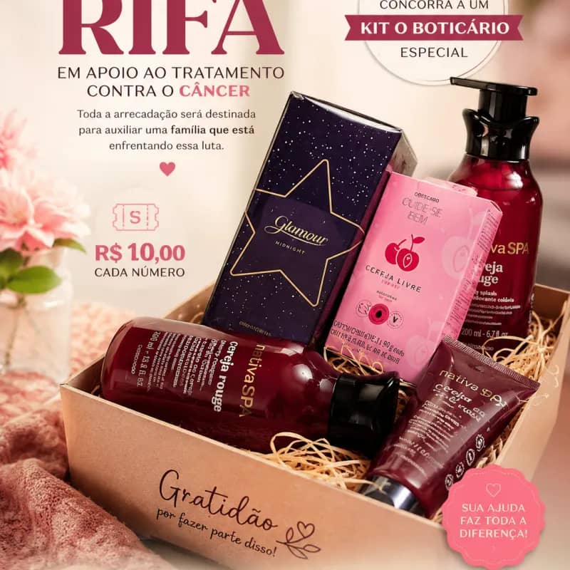 Imagem da campanha Ação Solidária – Concorra a um Kit O Boticário e Ajude uma Família na Luta Contra o Câncer