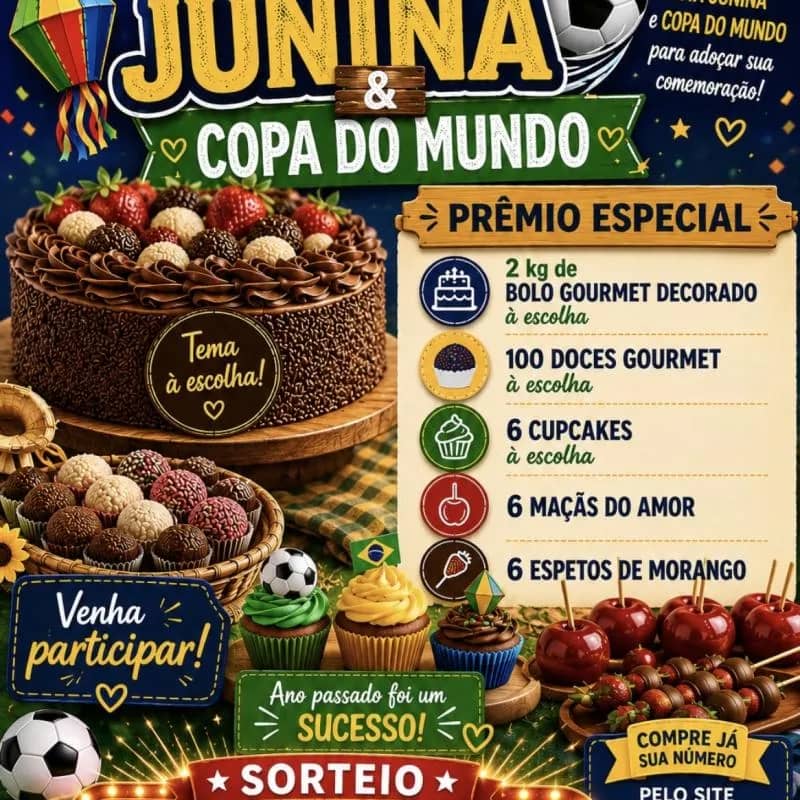 Imagem da campanha Rifa Junina/ Copa Mundo