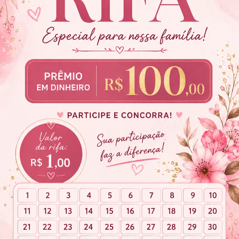 Imagem da campanha RIFA VALENDO 100R$
