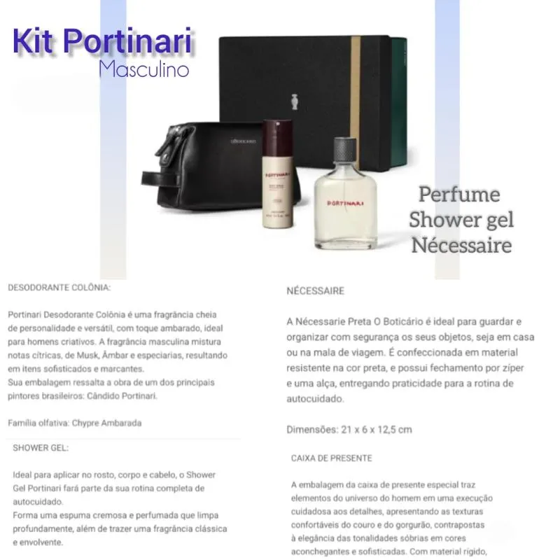 Imagem da campanha Kit Portinari Masculino