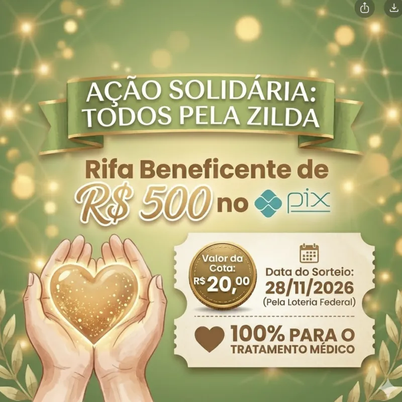 Imagem da campanha AÇÃO SOLIDÁRIA: TODOS PELA ZILDA