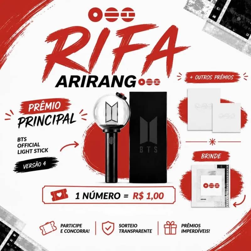 Imagem da campanha Army Bomb Oficial BTS Ver.4 + Álbum Oficial BTS