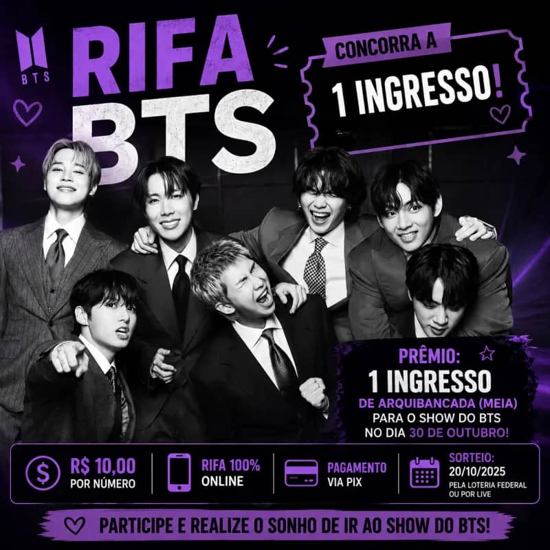 Imagem da campanha 💜 ARMY, SUA CHANCE CHEGOU!