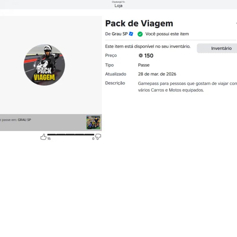 Imagem da campanha SORTEIO DO PACK VIAGEM