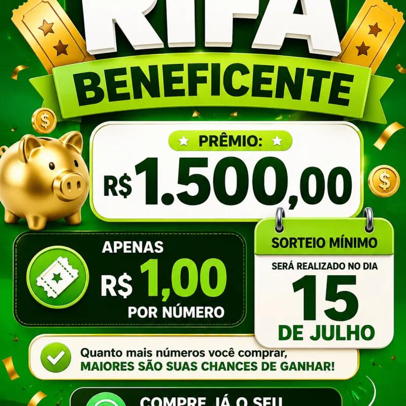 Imagem da campanha Rifa solidária