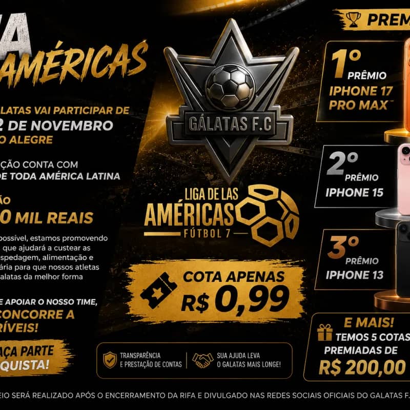 Imagem da campanha RIFA LAS AMERICAS - GÁLATAS