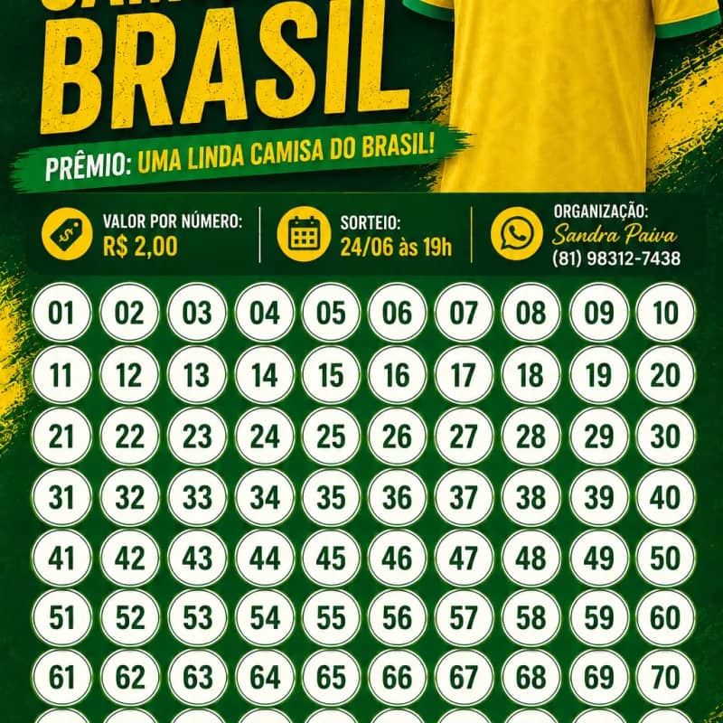 Imagem da campanha Rifa de uma Camisa do Brasil