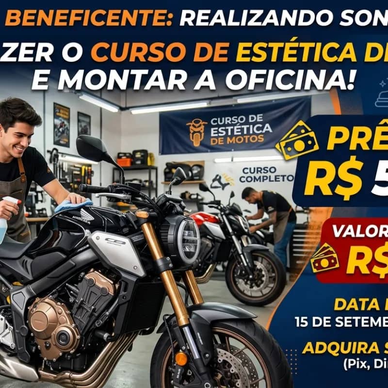 Imagem da campanha Campanha para ajudar a fazer o curso e montar minha estética de motos