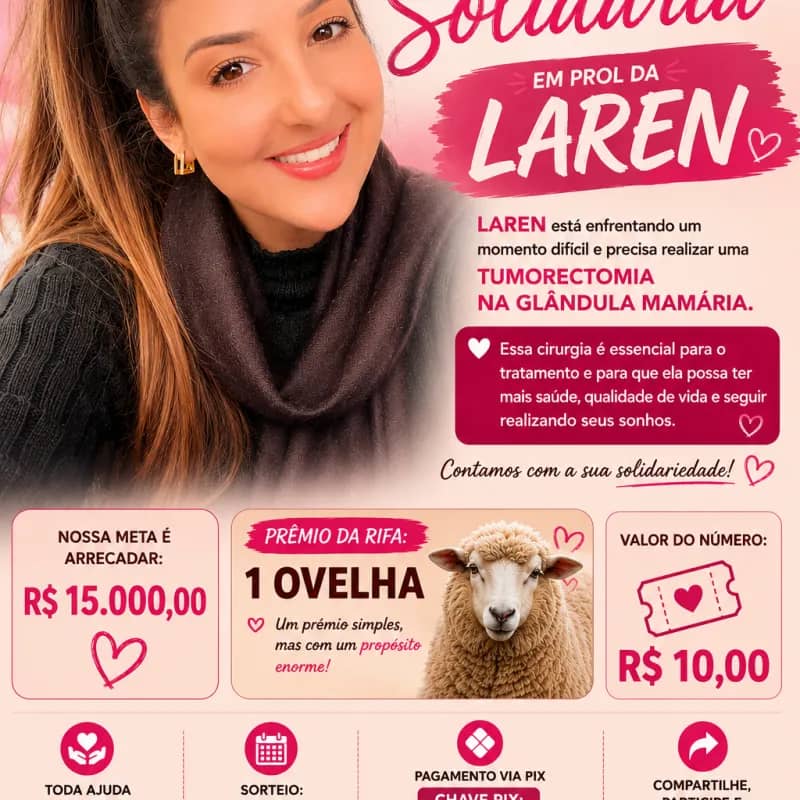 Imagem da campanha beneficiente em prol da laren
