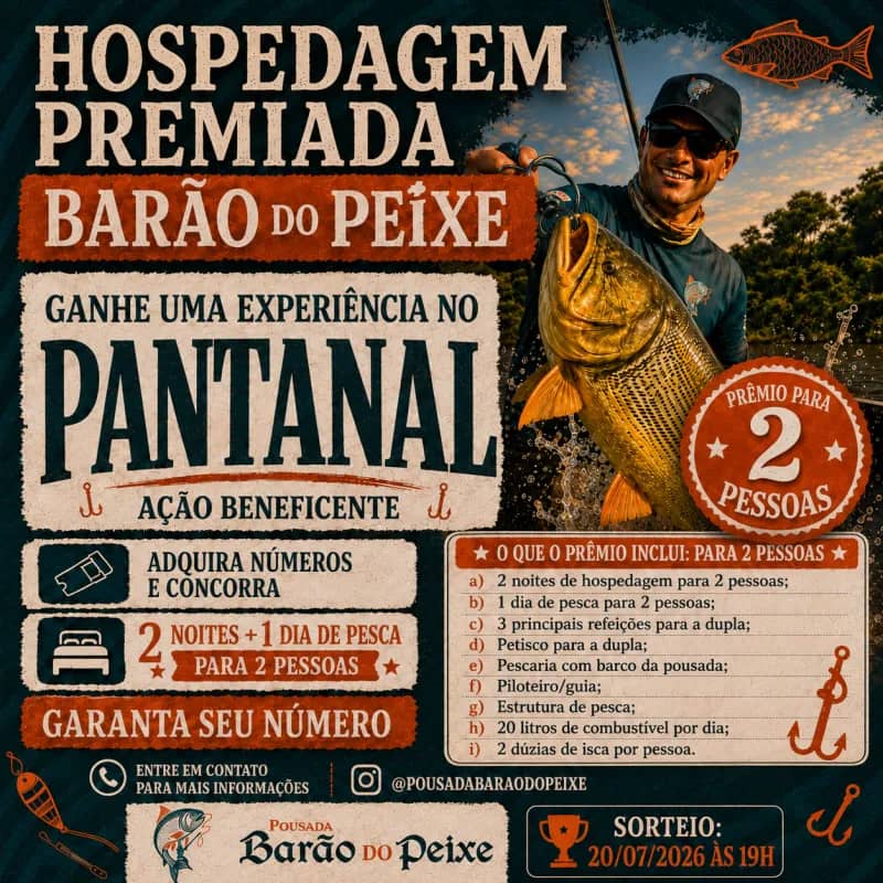 Imagem da campanha HOSPEDAGEM PREMIADA BARÃO DO PEIXE