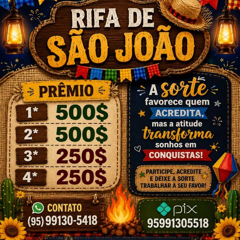 Imagem da campanha Rifa de são João