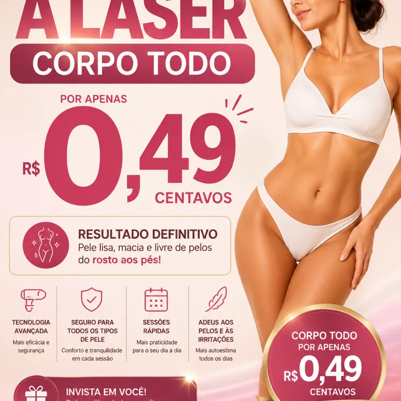 Imagem da campanha Depilação a laser corpo todo
