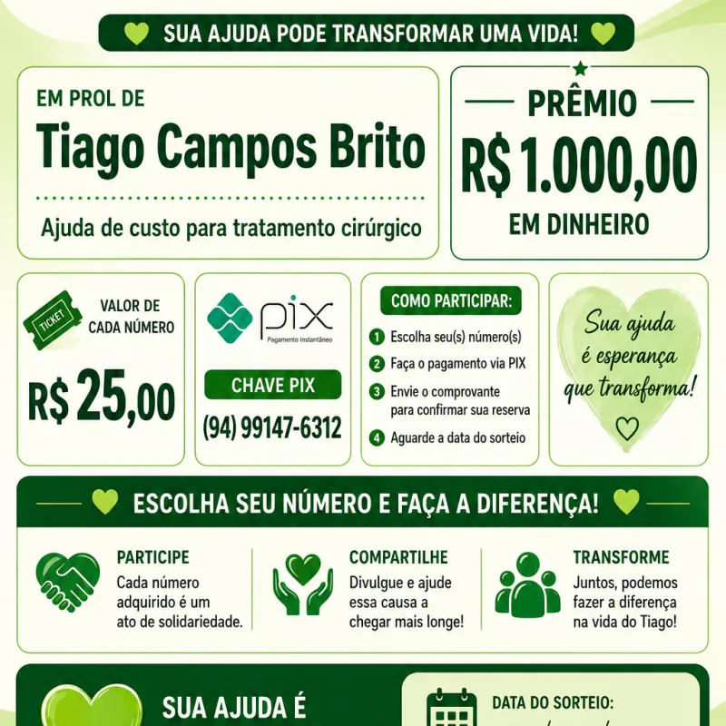 Imagem da campanha Campanha beneficente em prol do TIADO DO SOBERANO