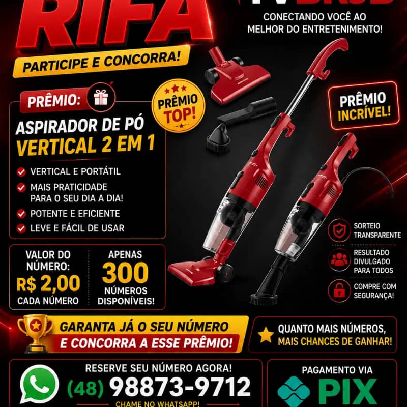 Imagem da campanha rPRÊMIO: Aspirador de Pó Vertical 2 em 1