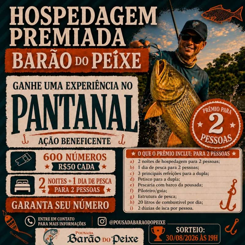 Imagem da campanha Hospedagem Premiada Barão do Peixe