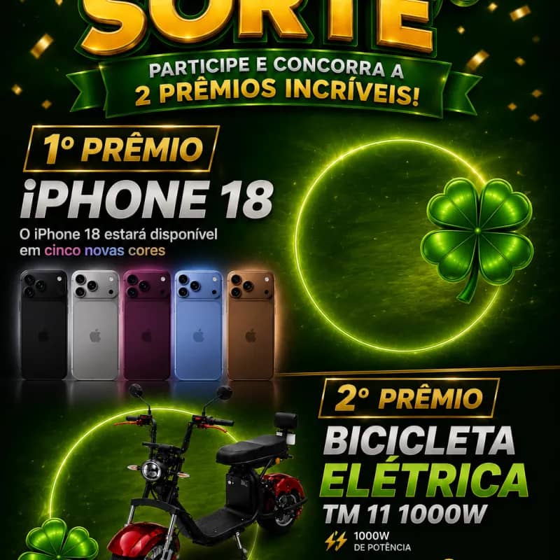 Imagem da campanha iPhone 18 + Scooter Eletric