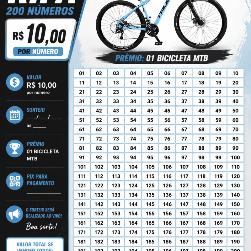 Imagem da campanha RIFA BICICLETA ARO 29