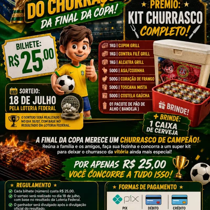 Imagem da campanha 🏆 RIFA DO CHURRASCO DA FINAL DA COPA!
