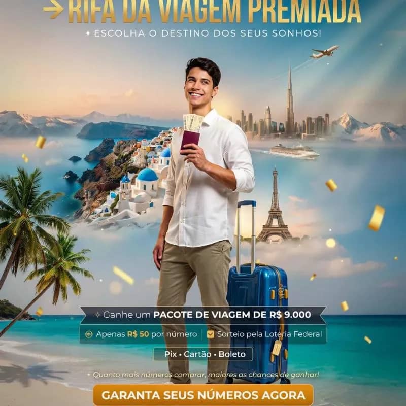 Imagem da campanha Rifa viagem premiada