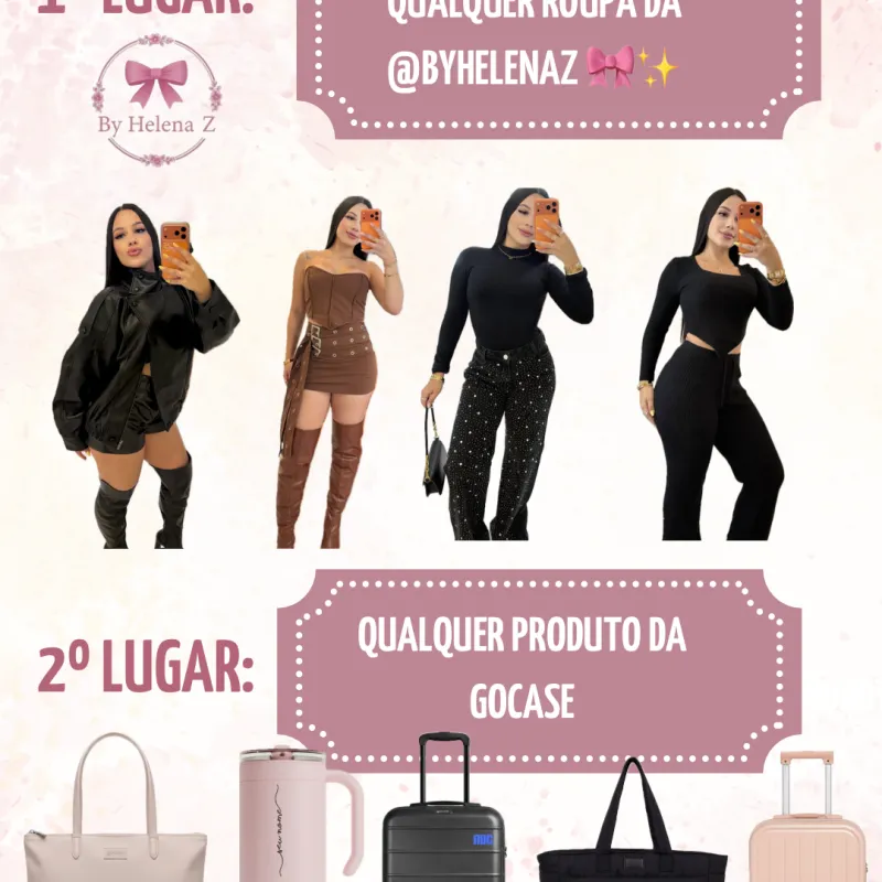 Imagem da campanha SORTEIO: 1º lugar qualquer roupa da @byhelenaz e 2º lugar qualquer produto da Gocase