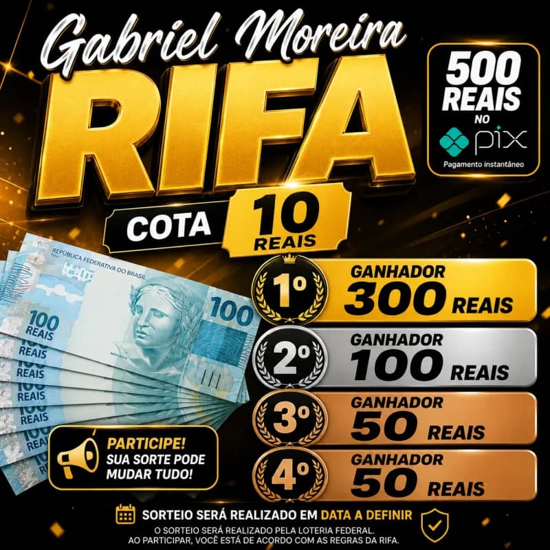 Imagem da campanha RIFA SE 500 REAIS NO PIX