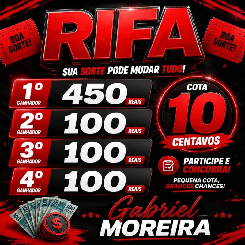 Imagem da campanha 🔥 RIFA DE R$750 🔥 COTA 10 CENTAVOS