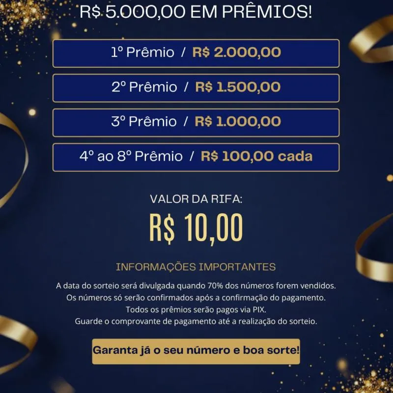 Imagem da campanha Rifa Premiada