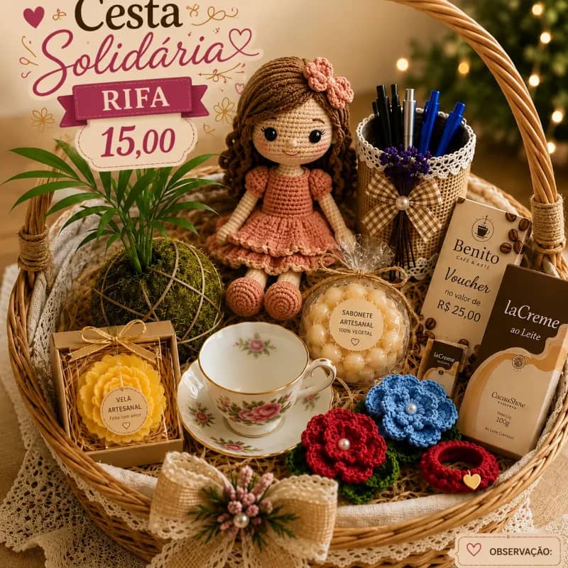 Imagem da campanha Rifa solidária Associação Mãos Criativas de Nerópolis