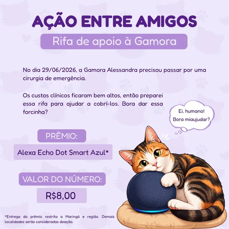 Imagem da campanha Rifa Solidária: Gamora Alessandra