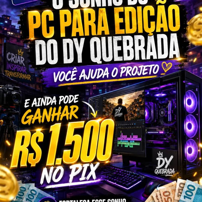Imagem da campanha valendo 1500 e voce ajuda o allanzinho e as series do dyquebrada