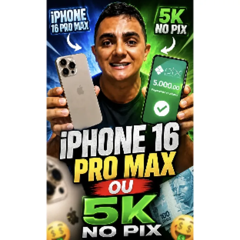 Imagem da campanha IPHONE 16 PRO MAX OU 5K