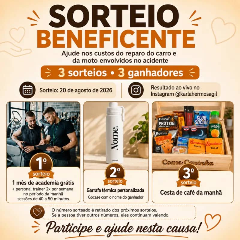 Imagem da campanha Rifa da Karla