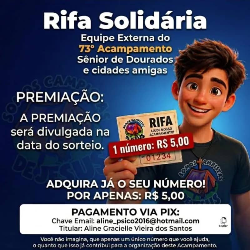 Imagem da campanha Rifa Externa 73º Sênior