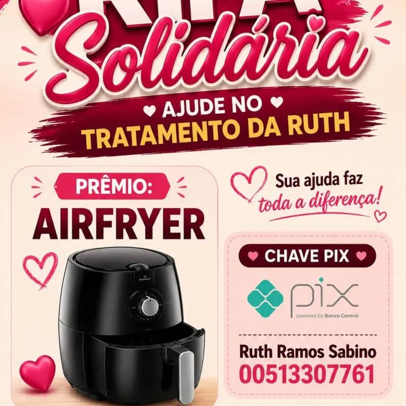Imagem da campanha Rifa Solidaria Ruth Ramos Sabino